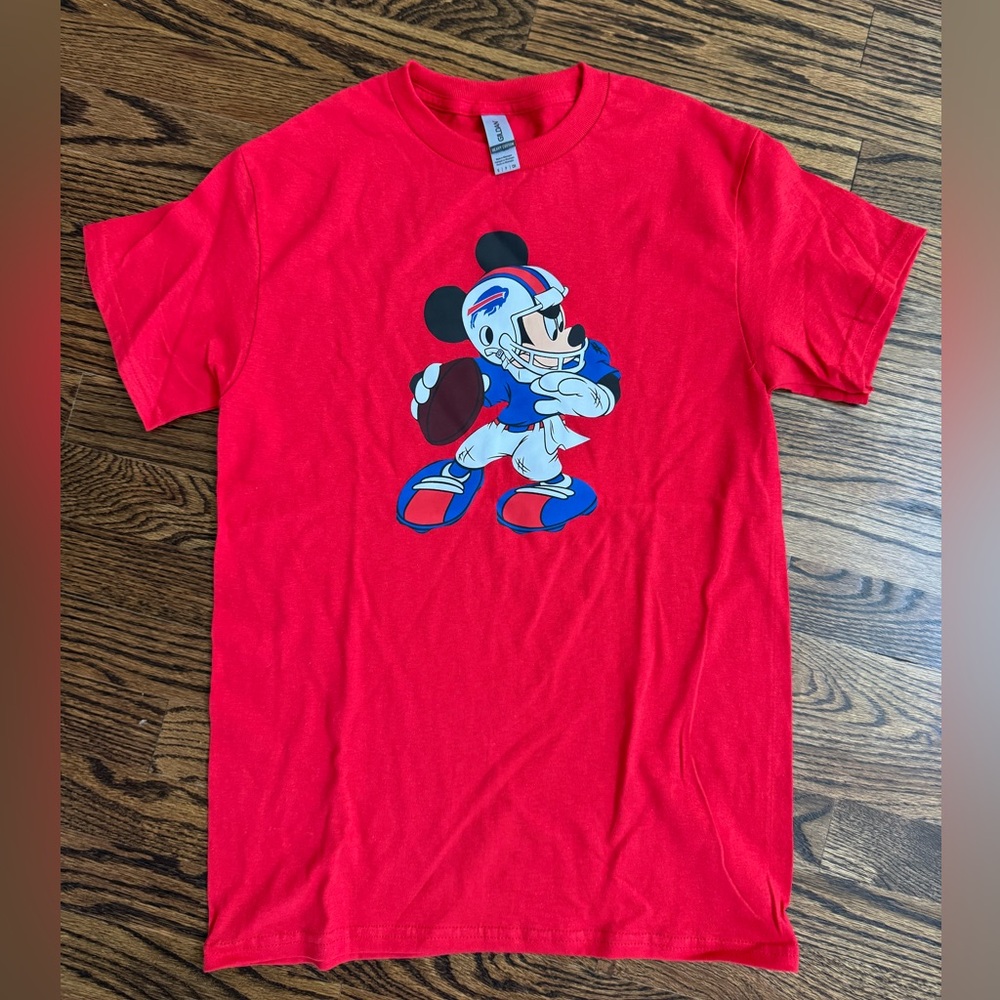 Adult small Mickey Buffalo Bills Disney Football tee shirt NEW